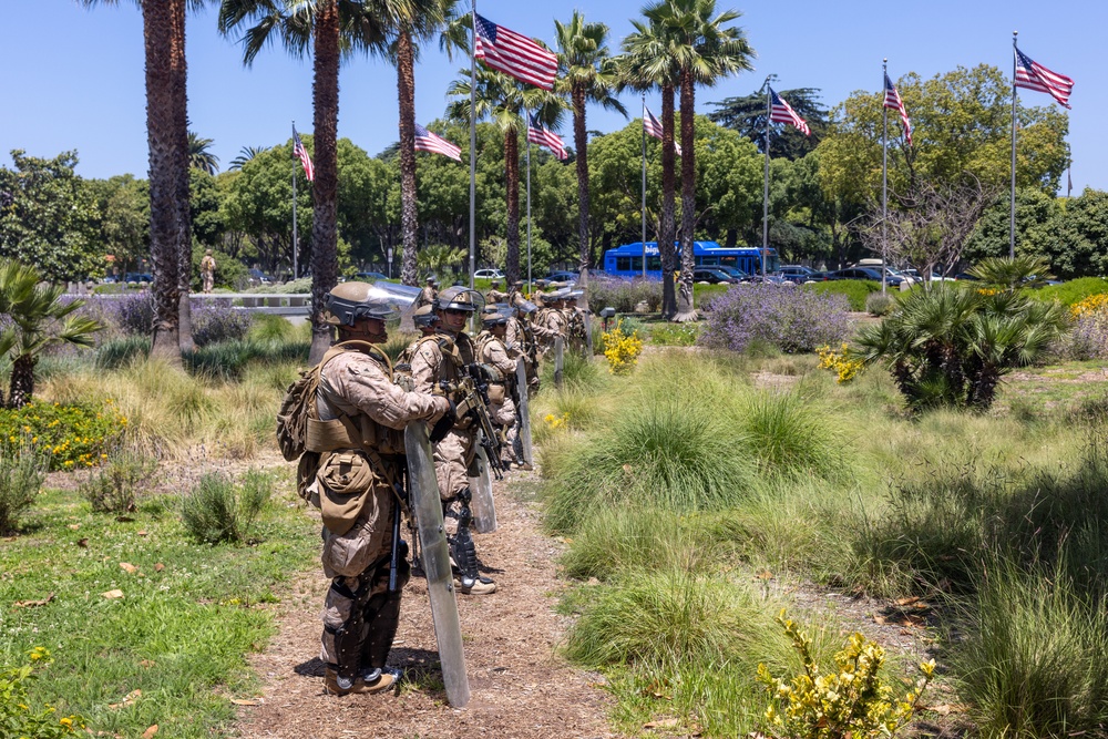 U.S. Marines guard federal building