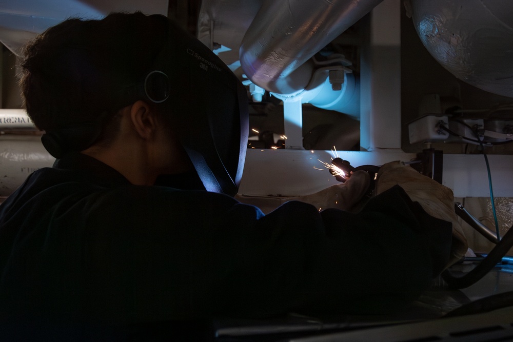 USS Gridley Welding Evolution