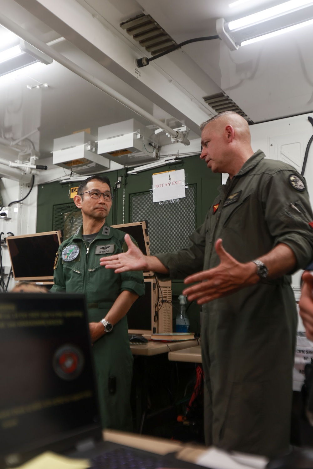 Headline:  Maj. Gen. Marcus B. Annibale tours MCAS Futenma with Maj. Gen. Shimoda Toyohide, the commanding general of 9th Air wing