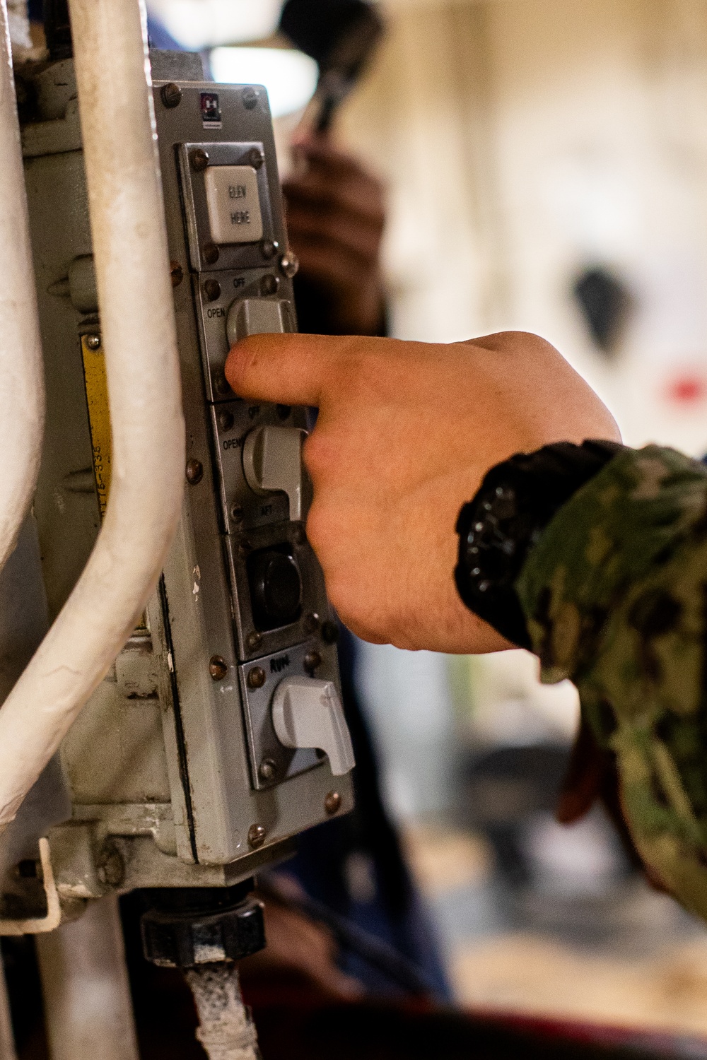 George Washington Sailors Operate a Weapons Elevator