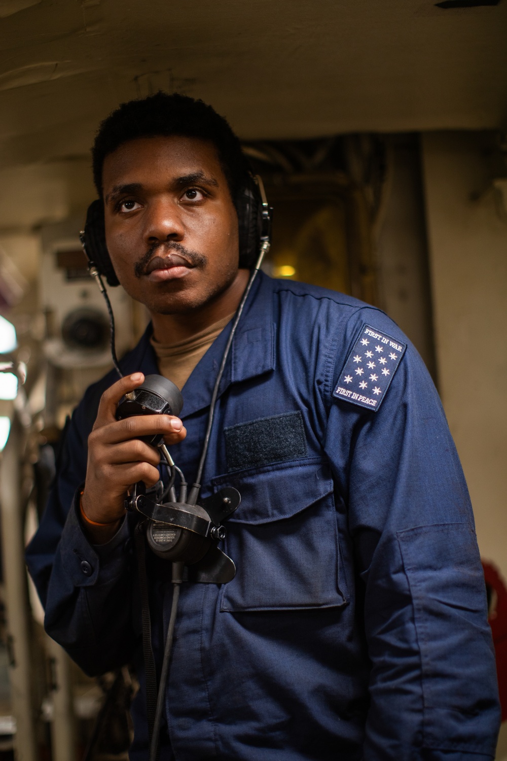George Washington Sailors Operate a Weapons Elevator