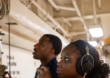 George Washington Sailors Operate a Weapons Elevator