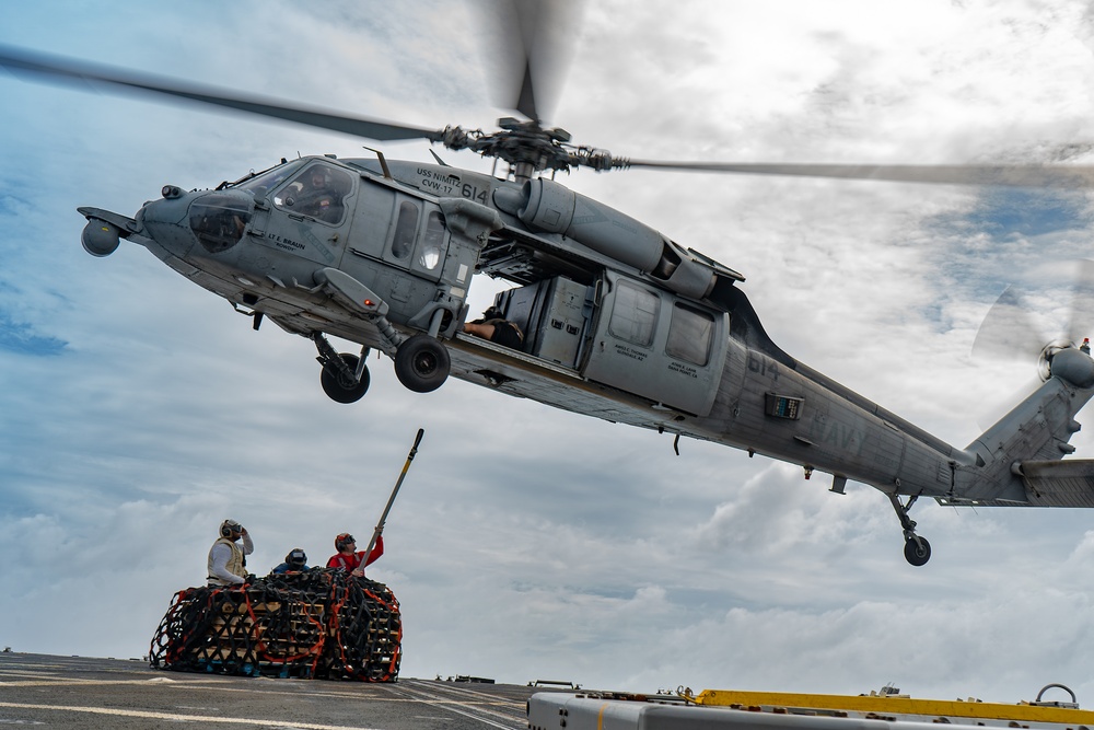 USS Gridley Vertical Replenishment