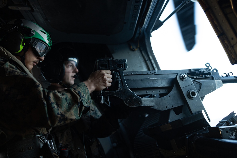 1st MEU | VMM 265 fires 50. caliber from above