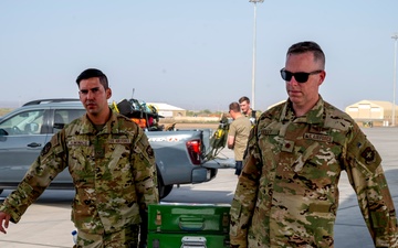 10th EAEF Personnel Load Medical Equipment for Aeromedical Mission at Camp Lemonnier