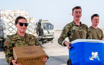 10th EAEF Personnel Load Medical Equipment for Aeromedical Mission at Camp Lemonnier