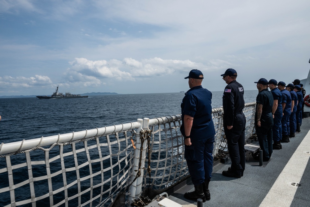 The Legend-class USCGC Stratton departs Fleet Activities Yokosuka