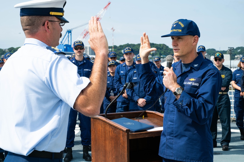 The Legend-class USCGC Stratton departs Fleet Activities Yokosuka