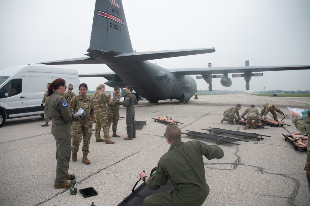 932nd airmen prepare for a simulated mass casualty event