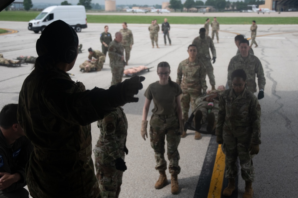 932nd airmen prepare for a simulated mass casualty event