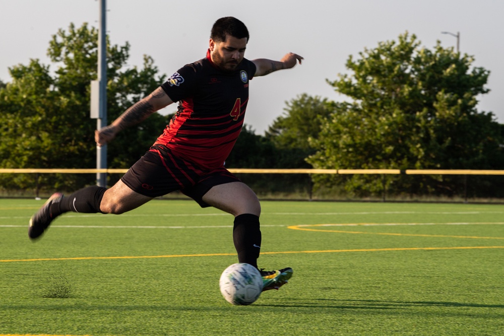 USS John C. Stennis (CVN 74) Sailors Participate in Soccer Game