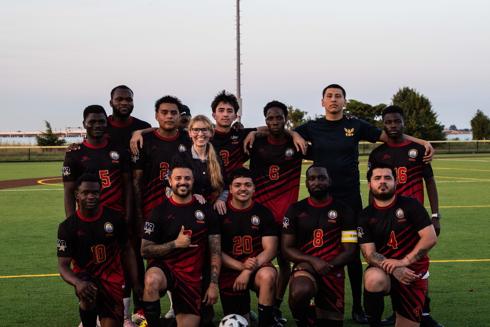 USS John C. Stennis (CVN 74) Sailors Participate in Soccer Game