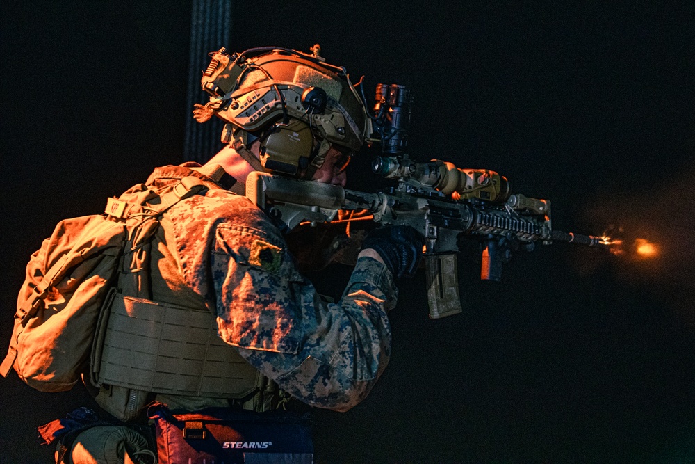 31st MEU | BLT 1/7 conducts night live-fire deck shoot