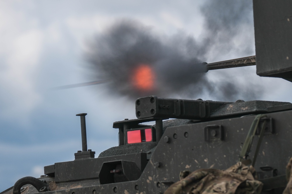 U.S. soldiers in Poland advance their Bradley Fighting Vehicle battlefield skills