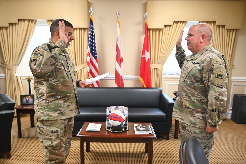 Oath of Office Delivered to the D.C. National Guard Command Chaplain 