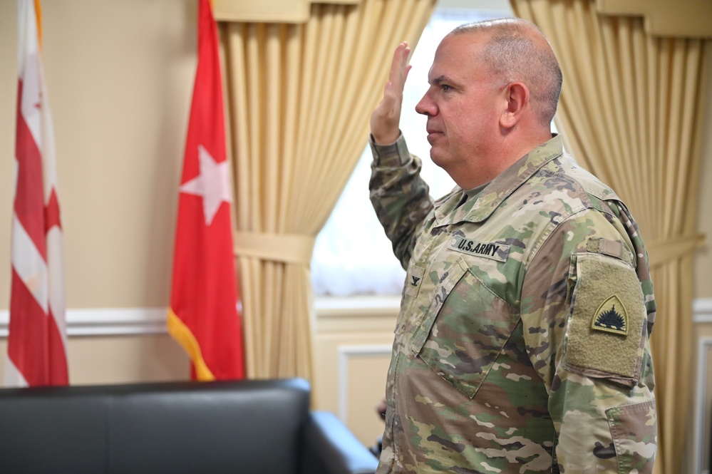 Oath of Office Delivered to the D.C. National Guard Command Chaplain 