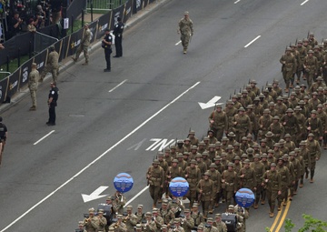 42nd Division Soldiers March in Army 250th Birthday Parade