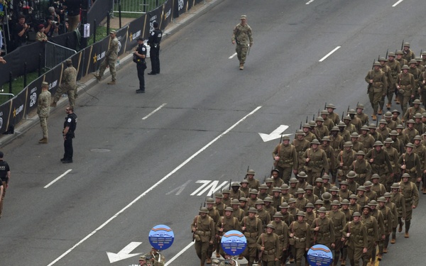New York National Guard's 42nd Division marches in Army 250 Parade