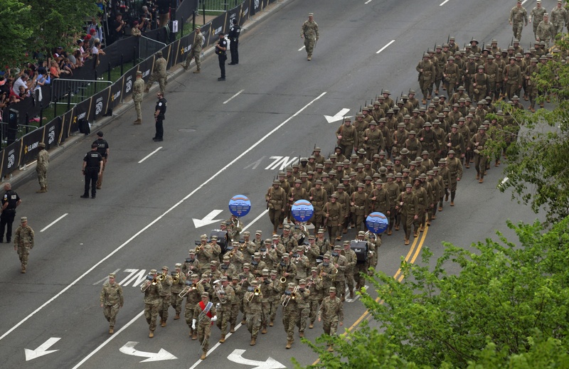 42nd Division Soldiers March in Army 250th Birthday Parade