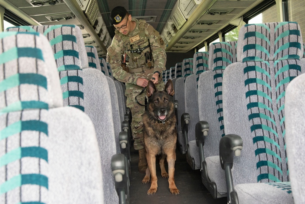 Cleared and ready: Buses arrive at Andrews for Army anniversary support