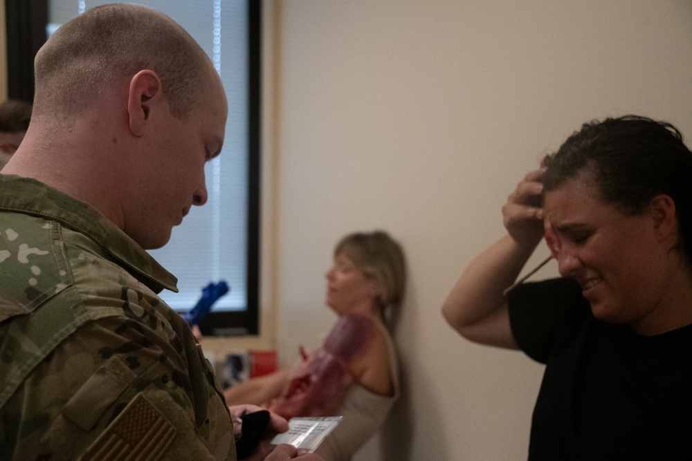 Simulated injured personnel gets tagged as injured by airmen