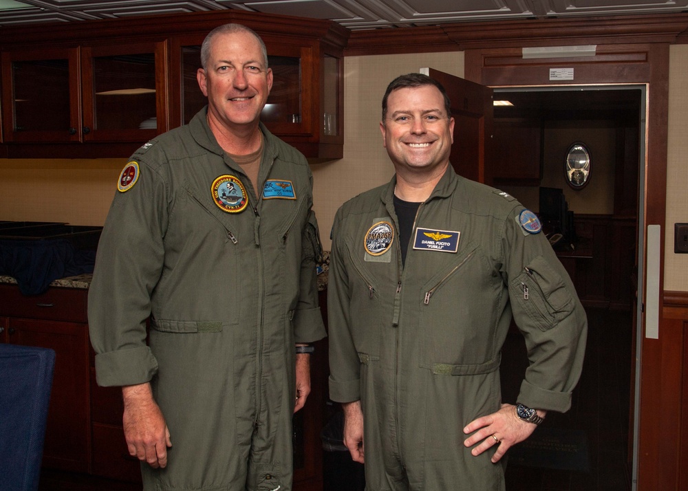 Theodore Roosevelt CO meets with PMA-268