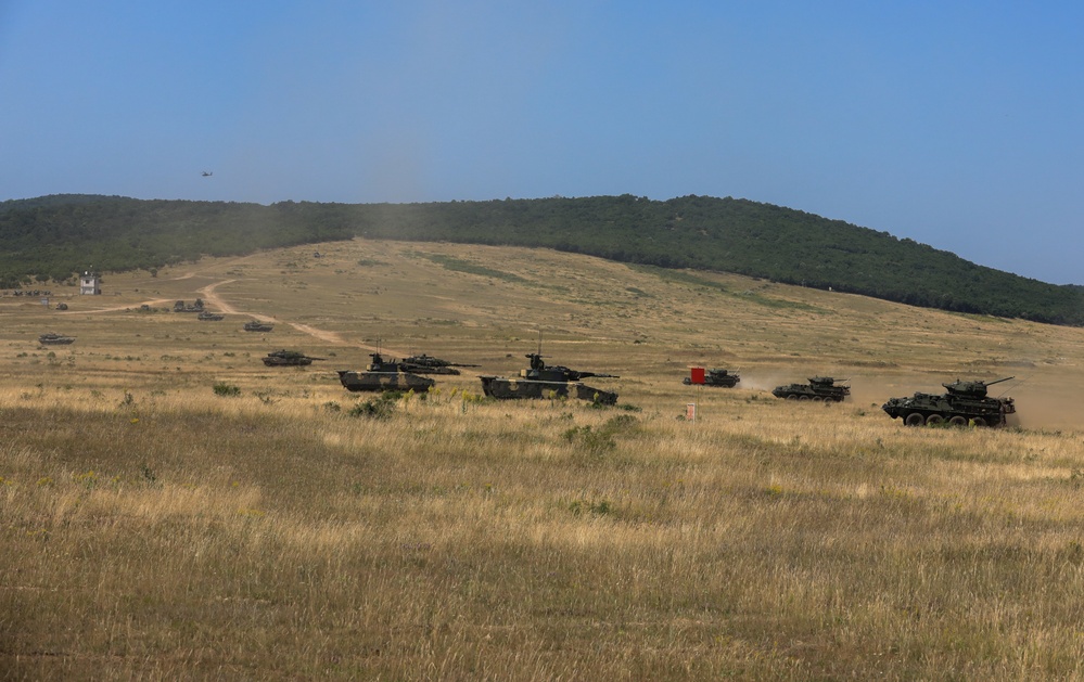 2CR Soldiers rehearsal for an upcoming live-fire exercise alongside their Spanish and Hungarian counterparts