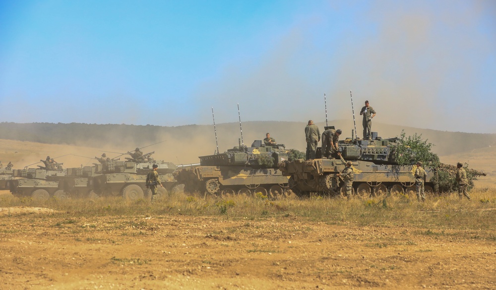 2CR Soldiers rehearsal for an upcoming live-fire exercise alongside their Spanish and Hungarian counterparts