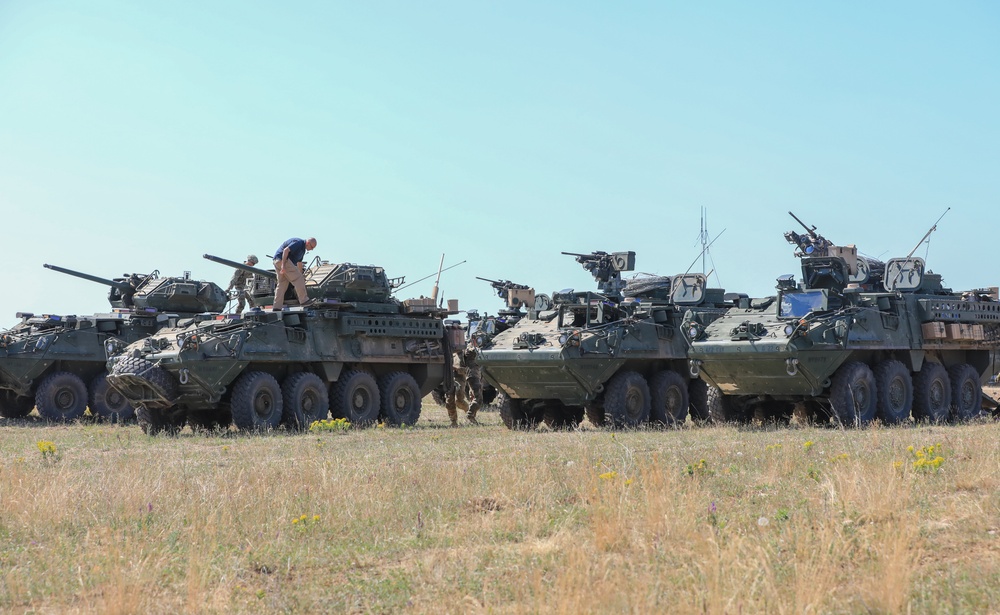 2CR Soldiers rehearsal for an upcoming live-fire exercise alongside their Spanish and Hungarian counterparts