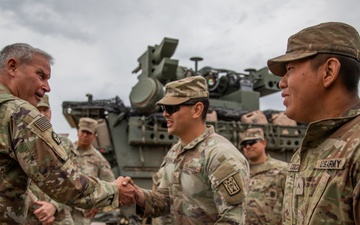 Lt. Gen. Charles Costanza visits Soldiers in Hungary during Saber Guardian 25