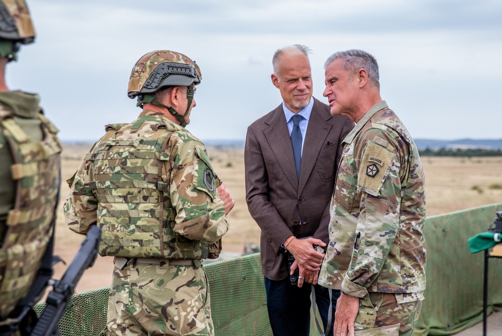 Lt. Gen. Charles Costanza visits Soldiers in Hungary during Saber Guardian 25