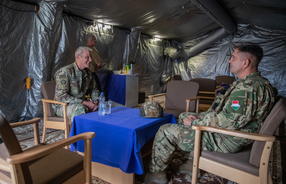 Lt. Gen. Charles Costanza visits Soldiers in Hungary during Saber Guardian 25