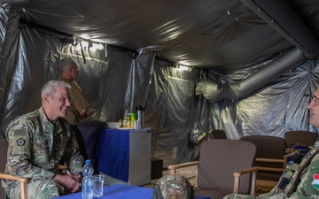 Lt. Gen. Charles Costanza visits Soldiers in Hungary during Saber Guardian 25
