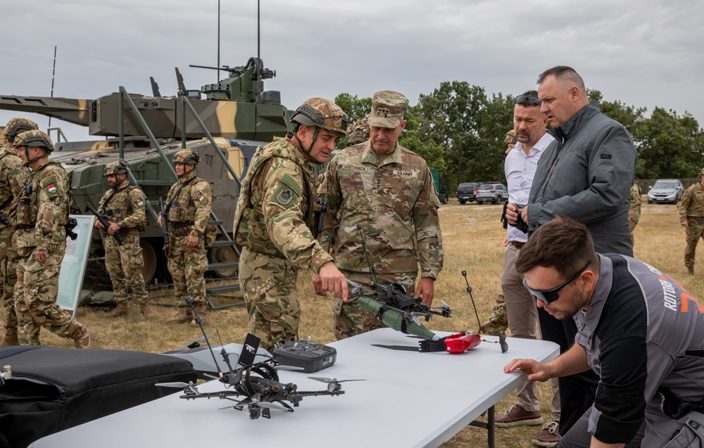 Lt. Gen. Charles Costanza visits Soldiers in Hungary during Saber Guardian 25