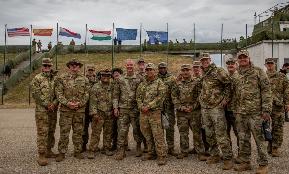 Lt. Gen. Charles Costanza visits Soldiers in Hungary during Saber Guardian 25