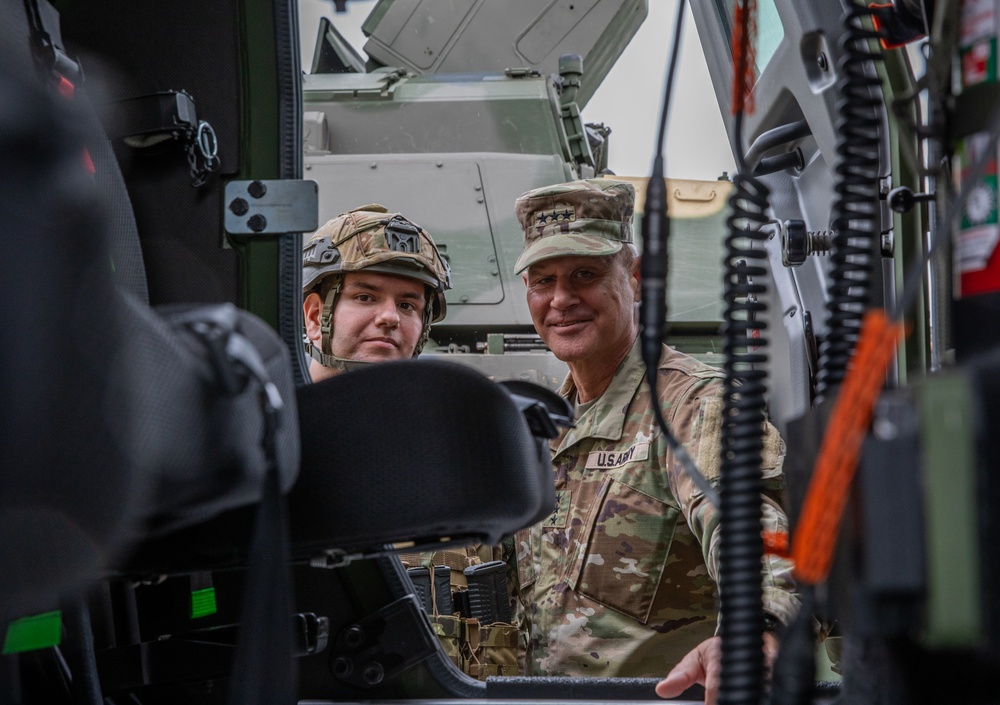 Lt. Gen. Charles Costanza visits Soldiers in Hungary during Saber Guardian 25