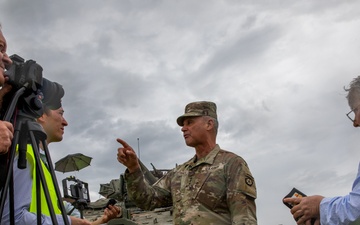 Lt. Gen. Charles Costanza visits Soldiers in Hungary during Saber Guardian 25