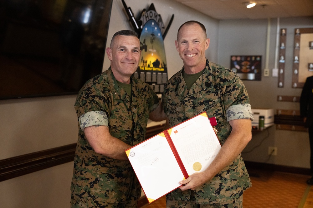 SgtMaj Gnecco Awarded Legion of Merit for Excellence in Service to MCIEAST