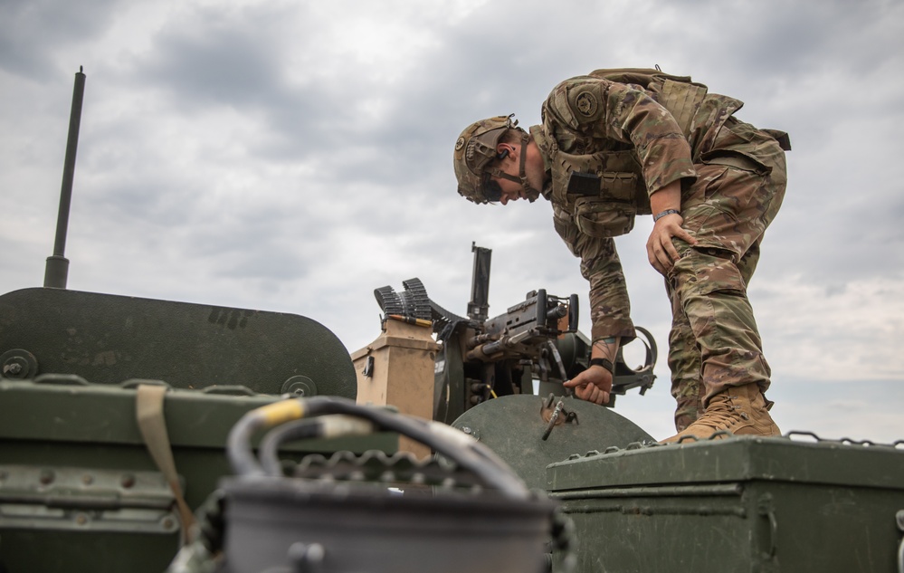 2CR Soldiers join Spanish and Hungarian Defense Forces for a multinational live-fire demonstration during Saber Guardian 25