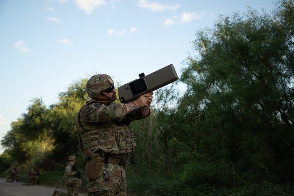 808th Engineer Company conduct foot patrol along the southern border