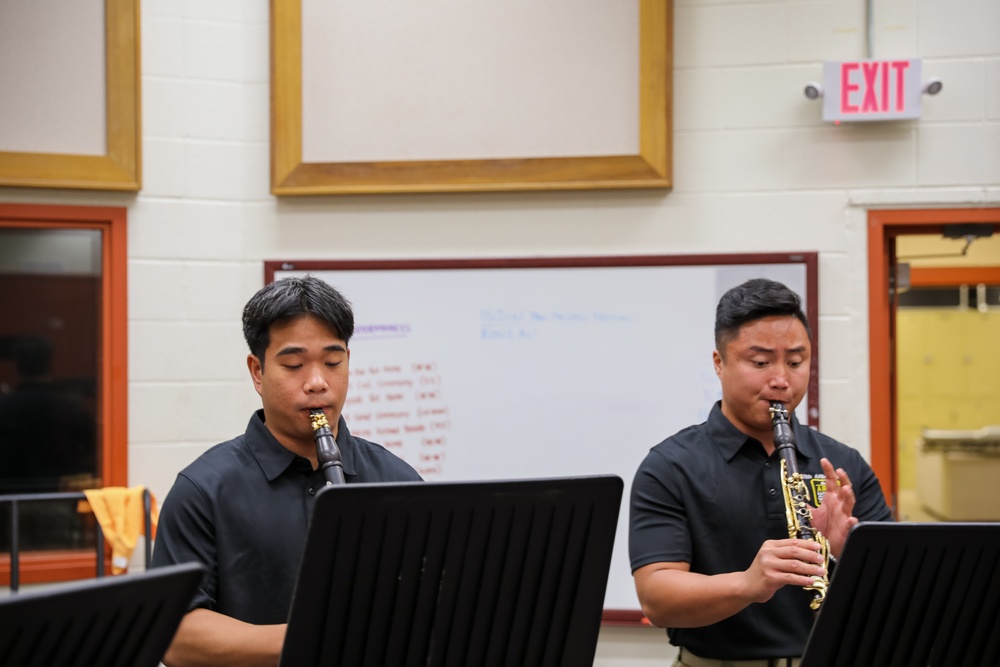 103rd Troop Command band rehearsal