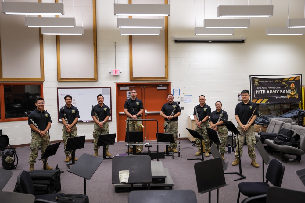 103rd Troop Command band rehearsal