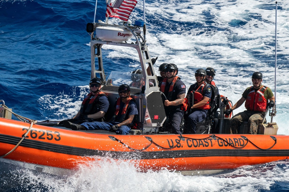 U.S. Coast Guard Harriet Lane (WMEC 903), Cook Island Shipriders conduct Fishery Boardings