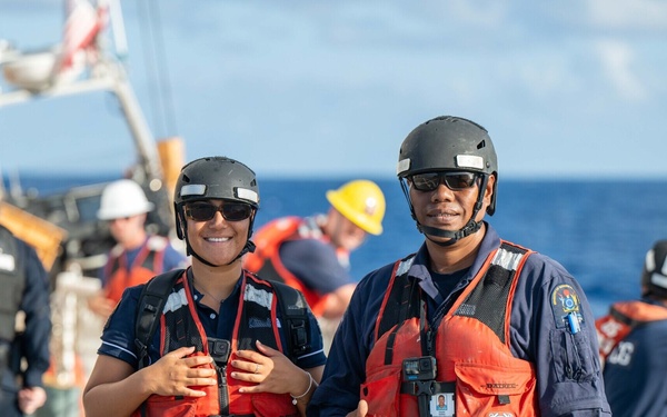 U.S. Coast Guard Harriet Lane (WMEC 903), Cook Island Shipriders conduct Fishery Boardings