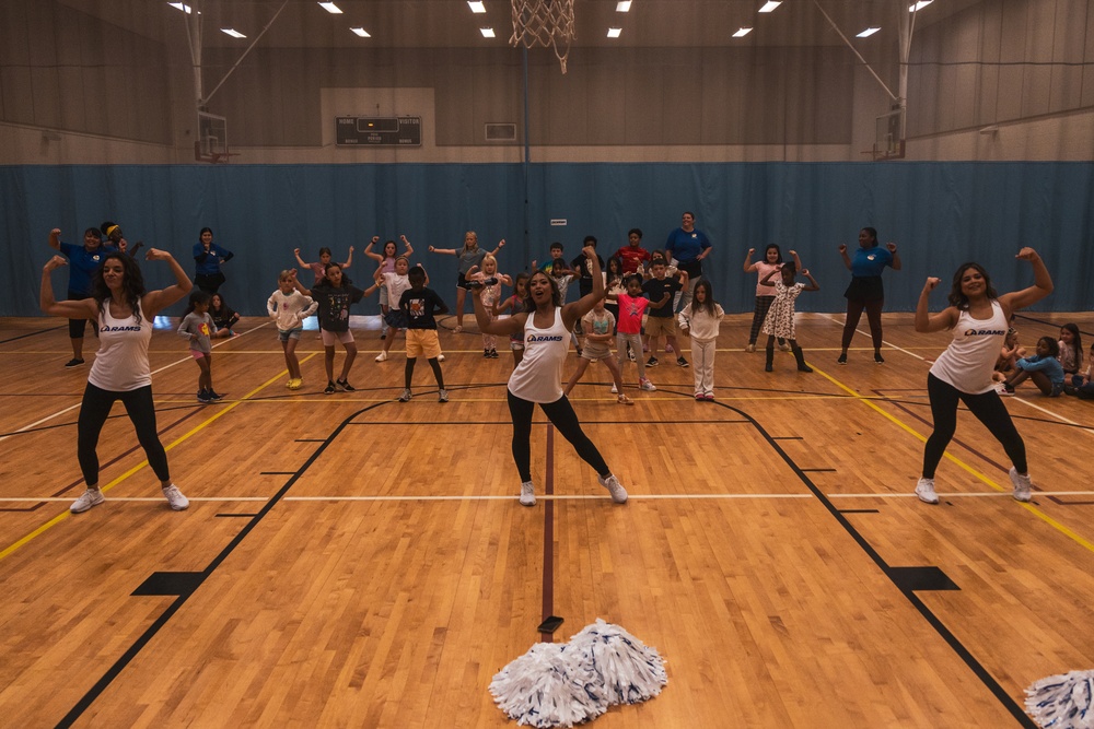 Little Rams, Ready To Go: Los Angeles Rams cheerleaders visit MCBH