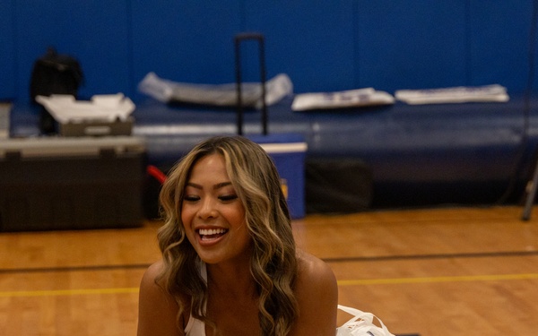 Little Rams, Ready To Go: Los Angeles Rams cheerleaders visit MCBH