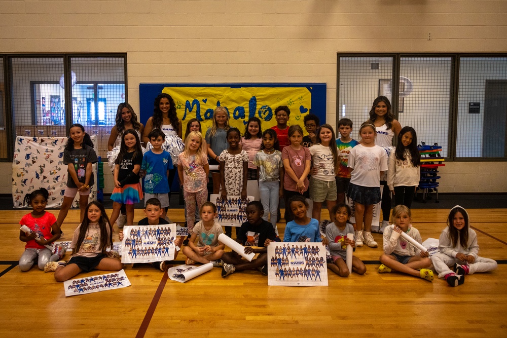 Little Rams, Ready To Go: Los Angeles Rams cheerleaders visit MCBH