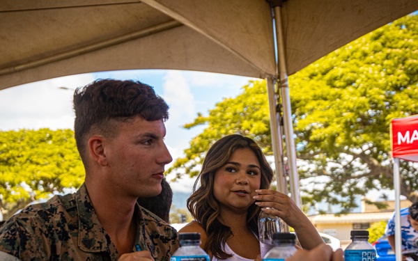 Little Rams, Ready To Go: Los Angeles Rams cheerleaders visit MCBH