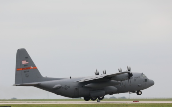 Illinois Army National Guard Soldiers Travel to Annual Training Aboard an Illinois Air National Guard C-130