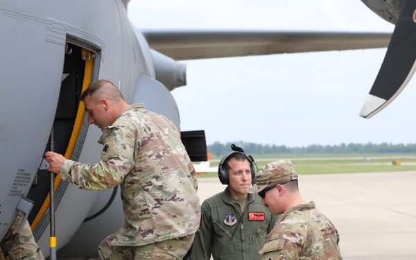 Illinois Army National Guard Soldiers Travel to Annual Training Aboard an Illinois Air National Guard C-130